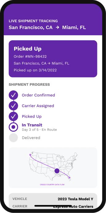 Live shipment tracking