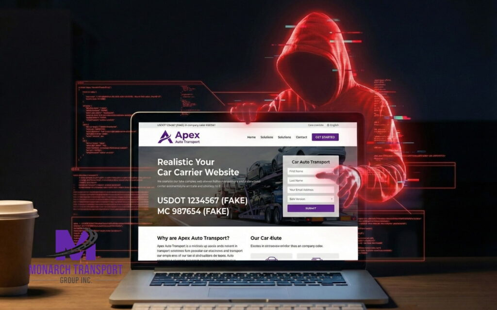 Monarch - How to Spot and Avoid Car Shipping Scams in 2026 (10) Ghost broker steals carrier data on fake car carrier website