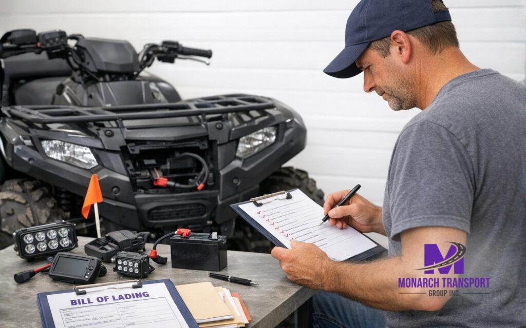 Preparing an ATV or UTV for Transport: Cleaning, Disconnecting Accessories, Checking Documents