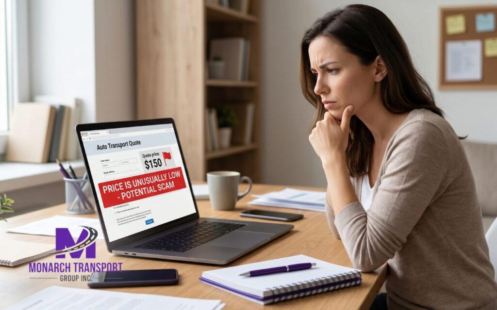 Verifying an auto transport company's FMCSA registration and authorized status online before booking