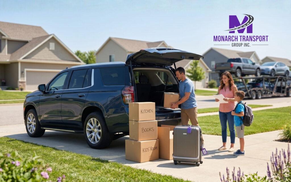 Monarch Why Is Car Shipping So Expensive (12) An American family preparing for a cross-country move during the summer school break.