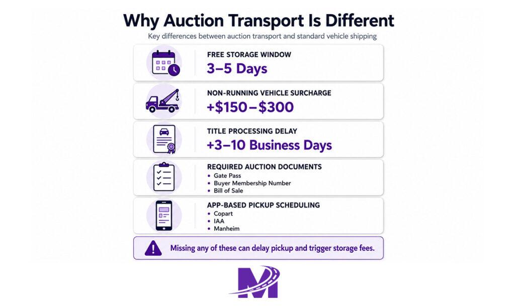 Monarch - How Dealerships Ship Cars from Auto Auctions_ Costs, Timeline, and What to Expect 2 Key differences between auction transport and standard vehicle shipping.