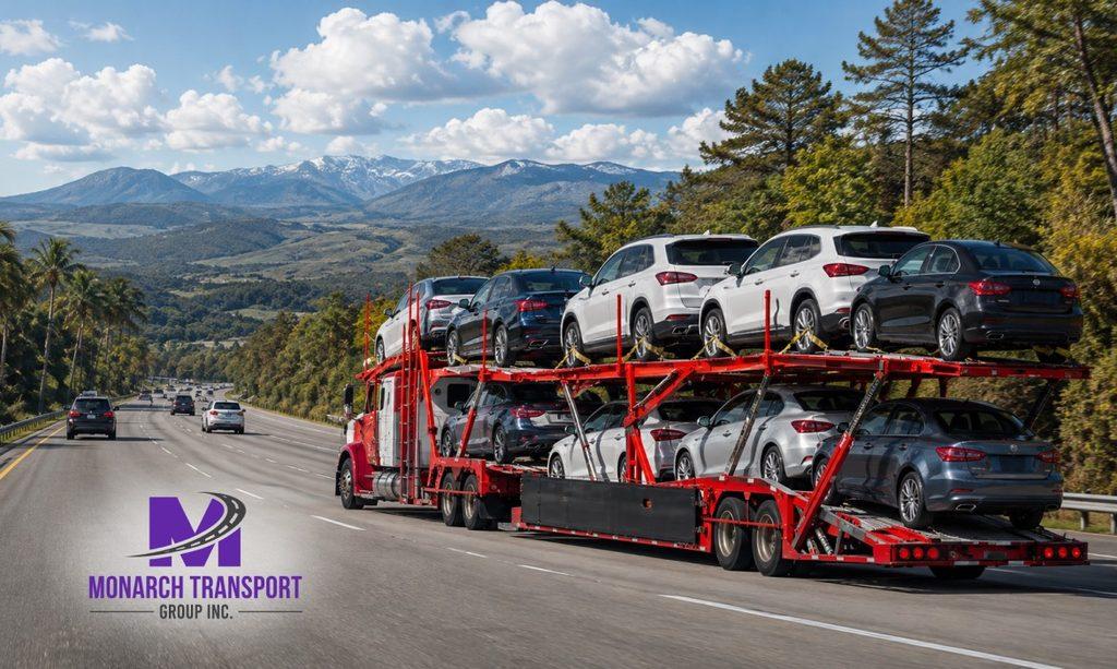 Car carrier transporting vehicles between Florida and the Northeast during seasonal demand